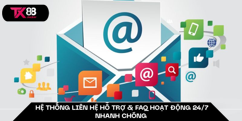  Hệ thống liên hệ hỗ trợ & FAQ hoạt động 24/7 nhanh chóng